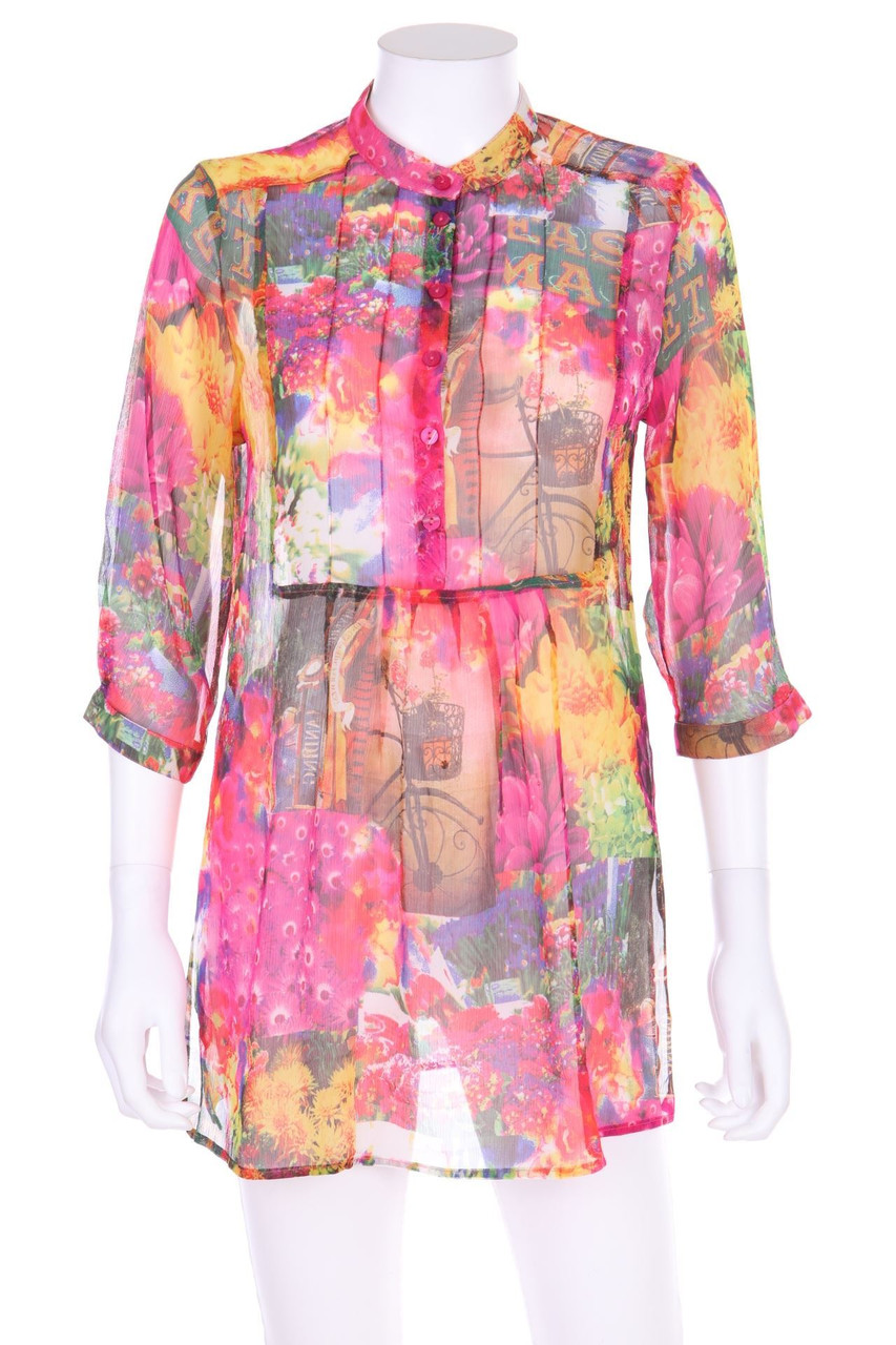 Best Connections - Tunika-Bluse mit floralem Muster mit 3/4-Ärmel - D 36