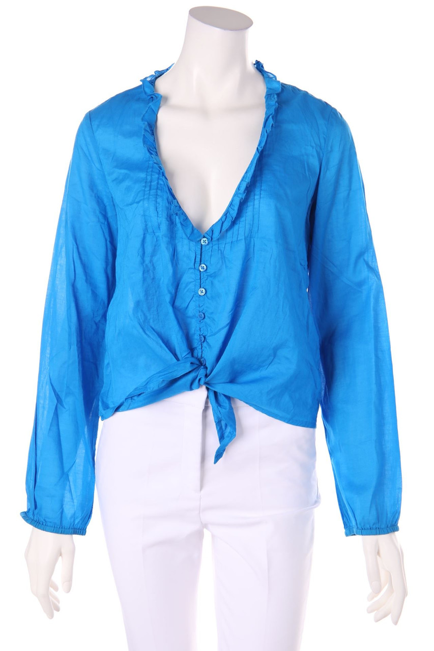 comma - Volant-Bluse zum Knoten - D 36