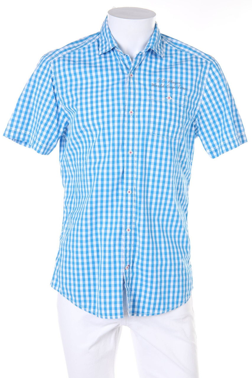 s.Oliver - Karo-Kurzarm-Hemd mit Logo-Stickerei - S