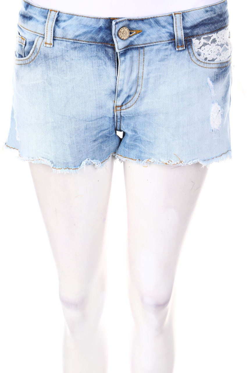 Pimkie - Jeans-Shorts mit Spitzen-Einsatz - D 36