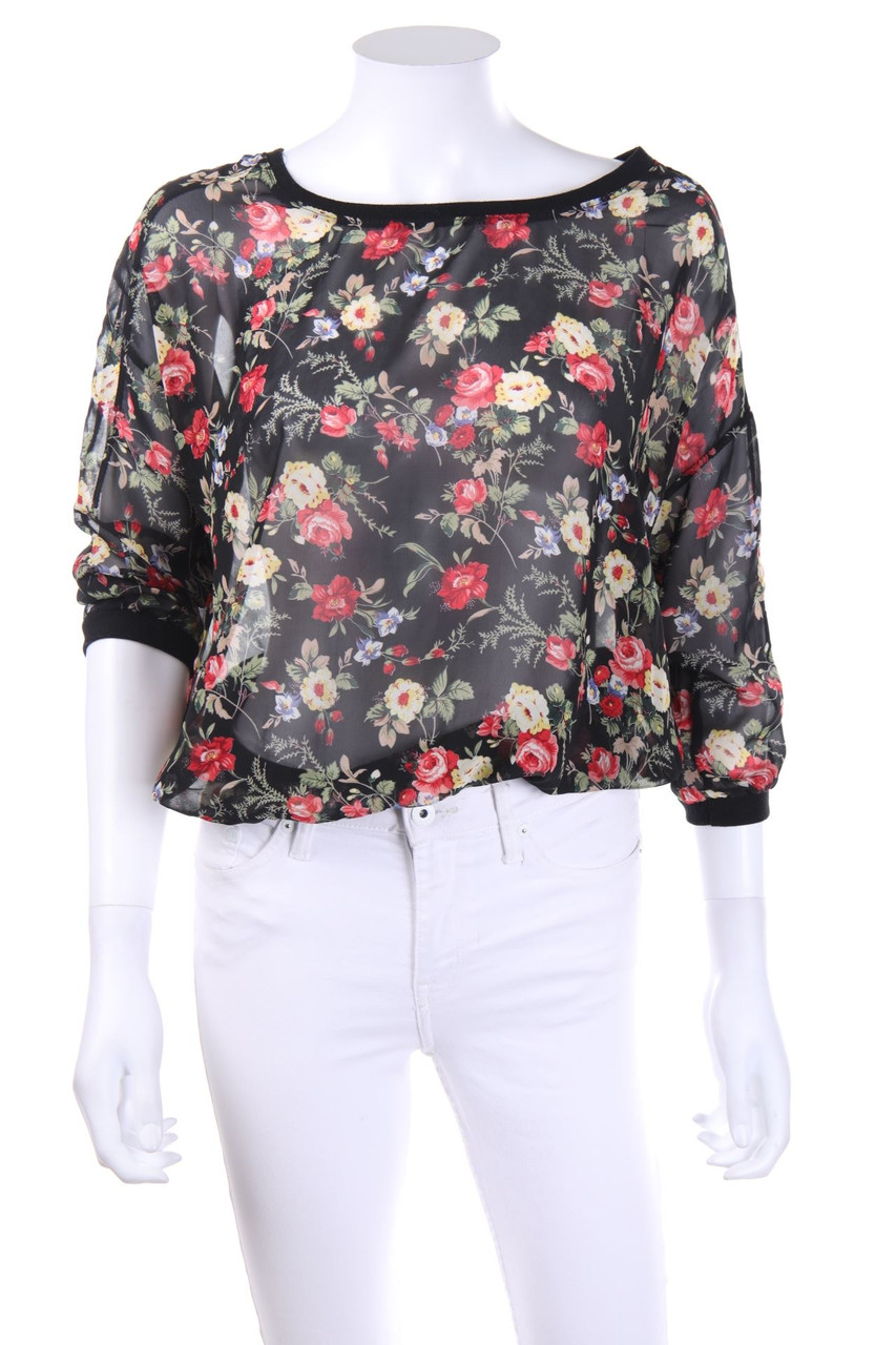 Best emilie - Chiffon-Bluse mit 3/4-Ärmel mit Blumen-Print - D 38-40