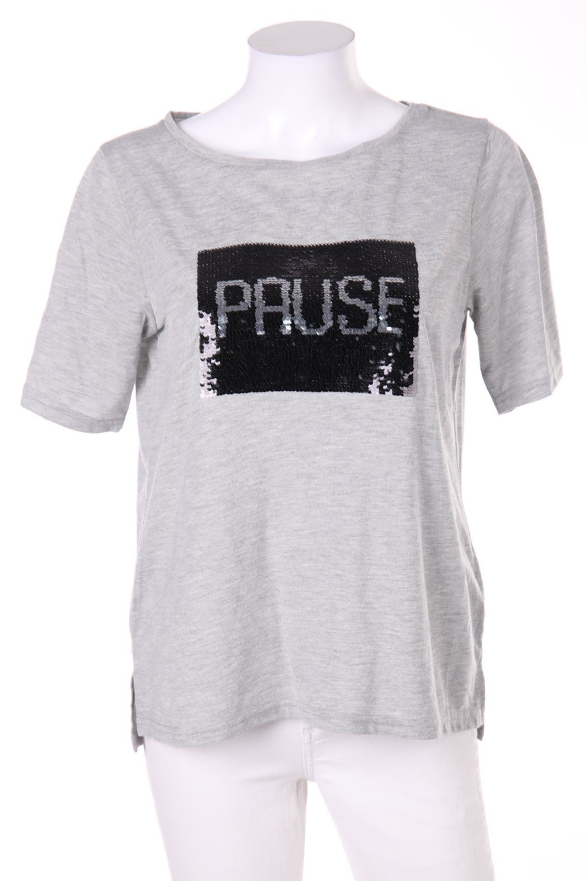 BROADWAY NYC FASHION - Kurzarm-Shirt mit Wende-Pailletten - M