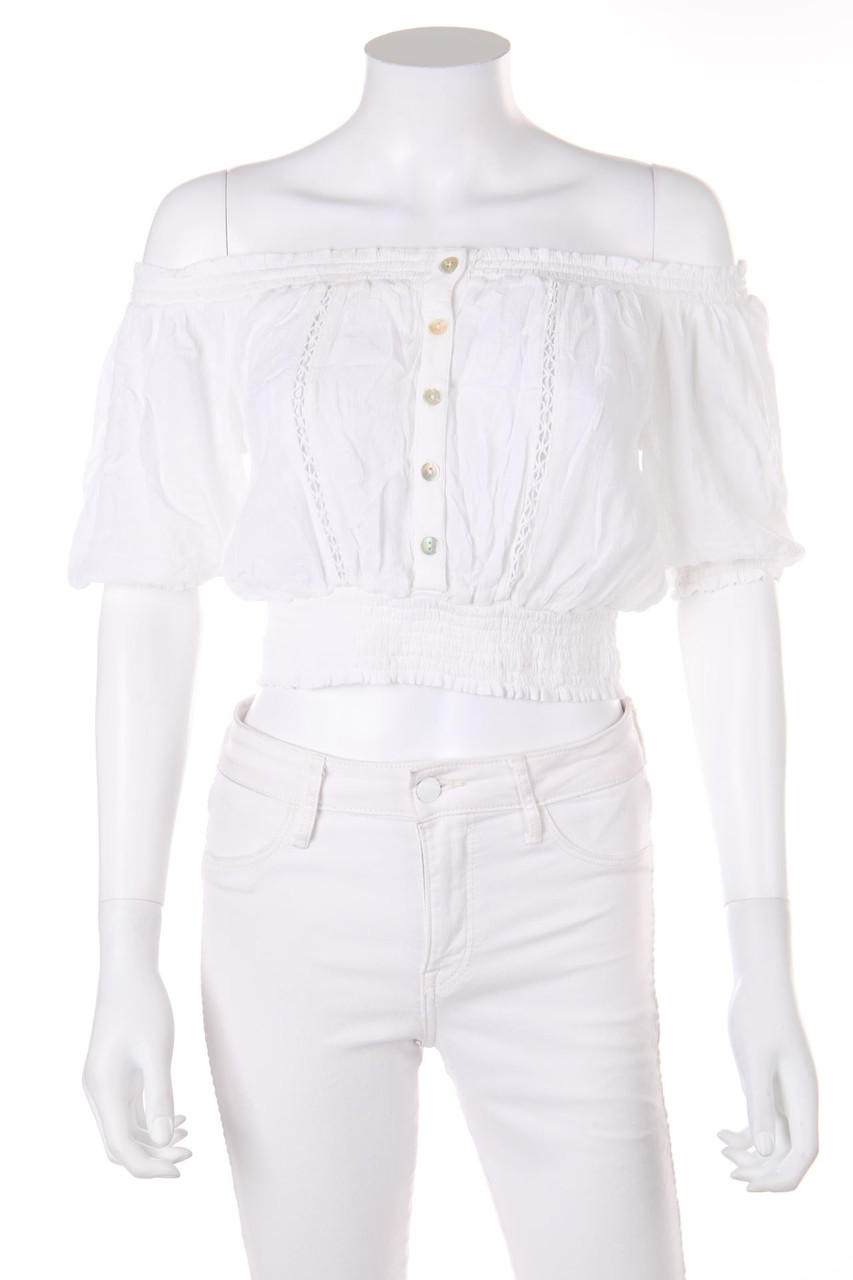 TALLY WEiJL - Carmen-Bluse mit Häkelspitze - S