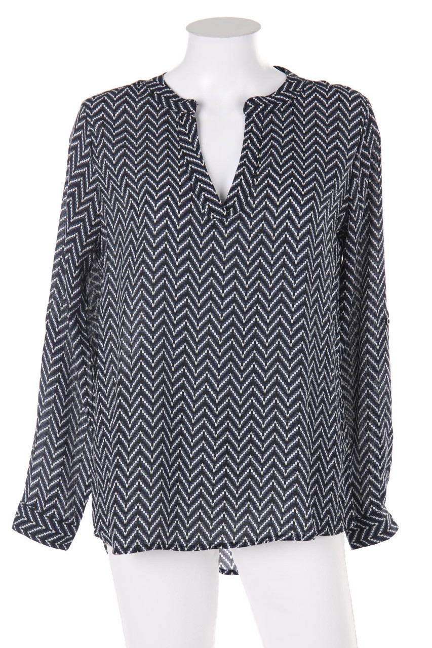 AMISU - Tunika-Bluse mit Zickzack-Muster - S