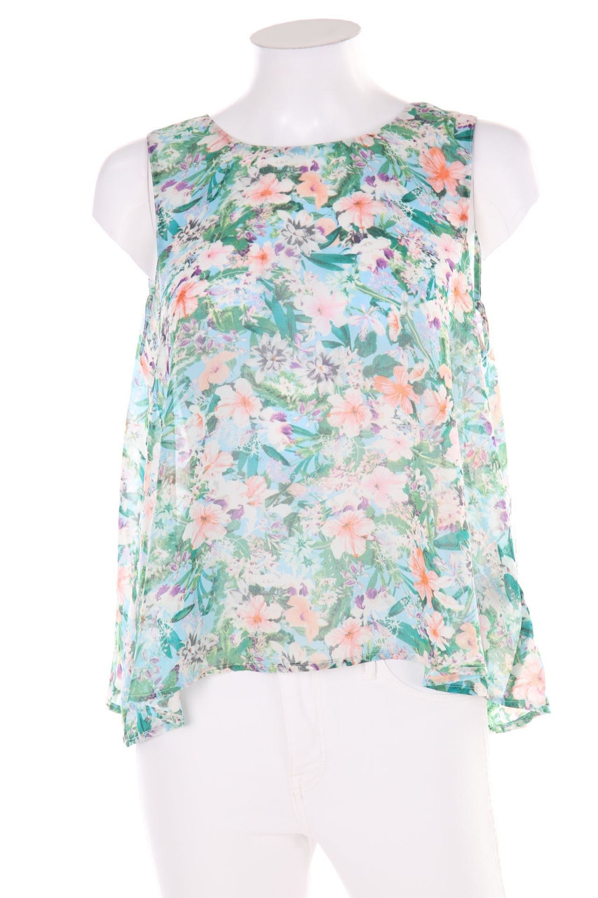 zebra - Blusentop aus Crêpe in A-Linie mit Blumen-Print - M