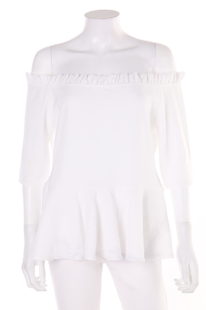 Boohoo - Carmen-Bluse mit Schößchen - D 46