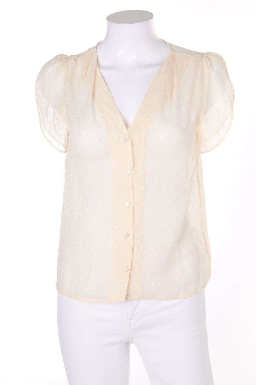 H&M - Kurzarm-Bluse mit Falten - D 34