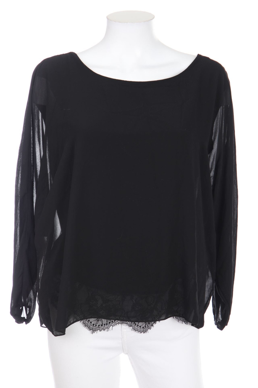 TODAY - Chiffon-Bluse im Layer Look mit Spitze - L