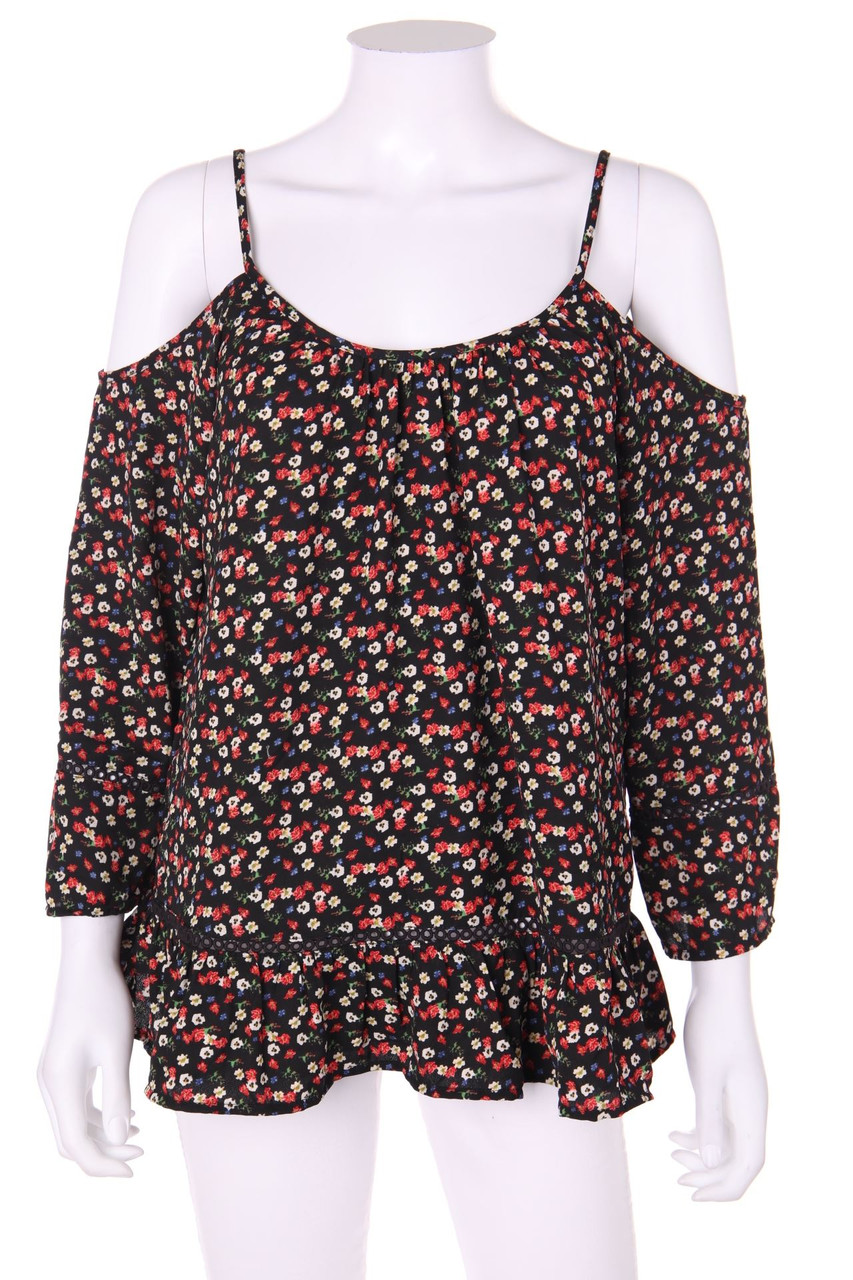 PIGALLE - Carmen-Bluse mit floralem Muster - D 40