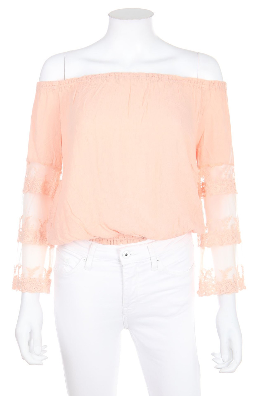 Aniston - Carmen-Bluse mit Stickereien - D 34