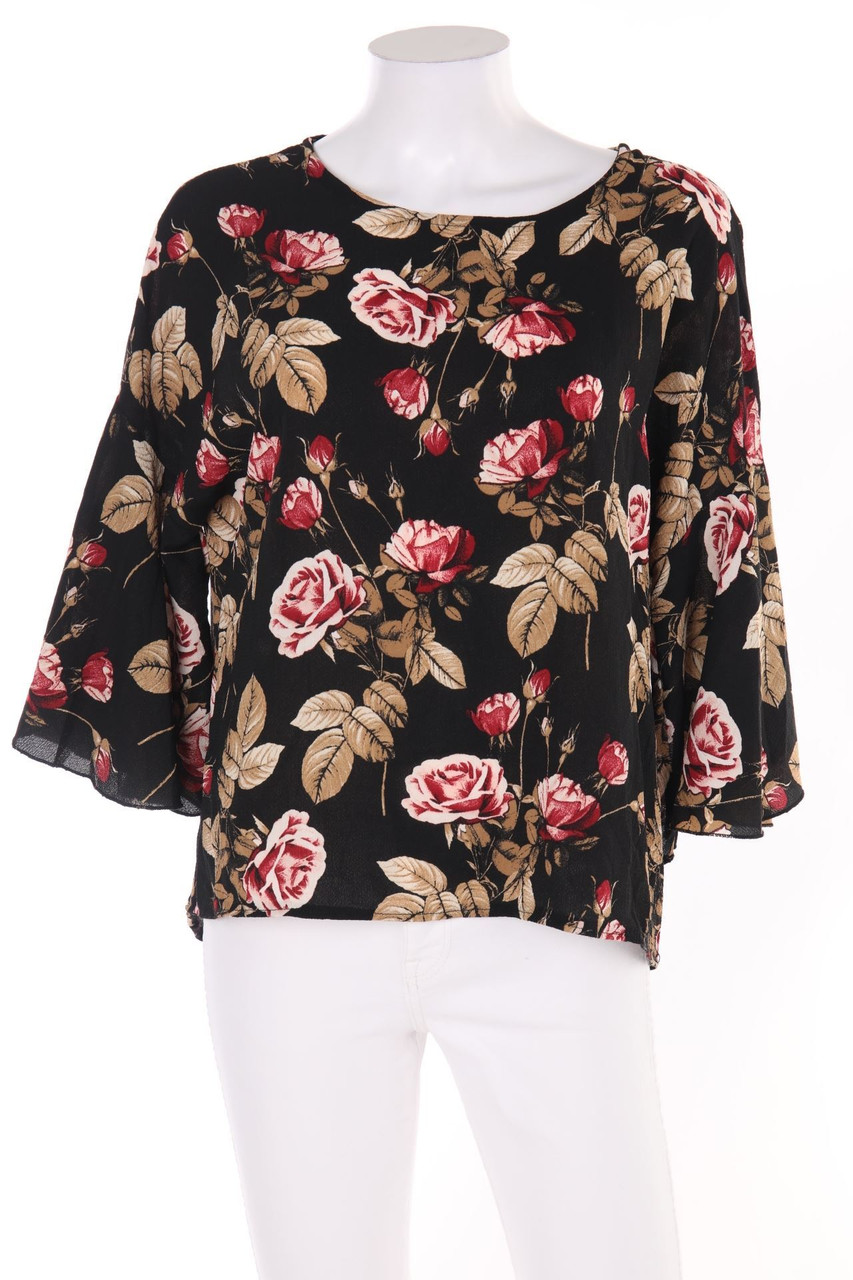 zebra - Oversize-Volant-Bluse mit floralem Muster - M