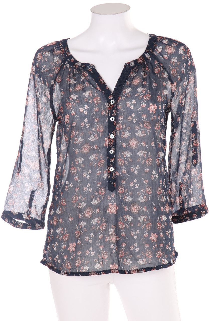 Street One - Chiffon-Bluse mit Krempel-Ärmeln - D 34