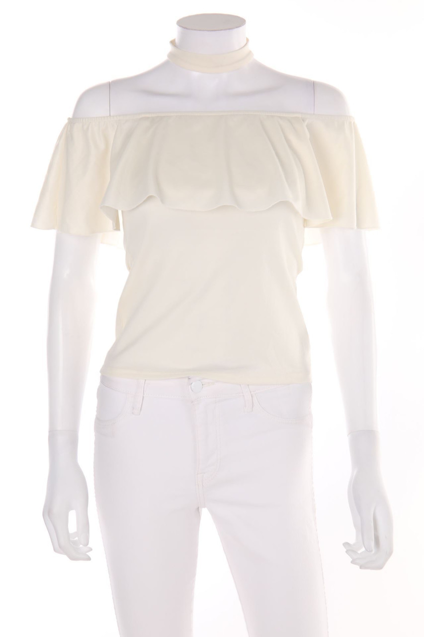 AMISU - Carmen-Bluse mit Volants - XS