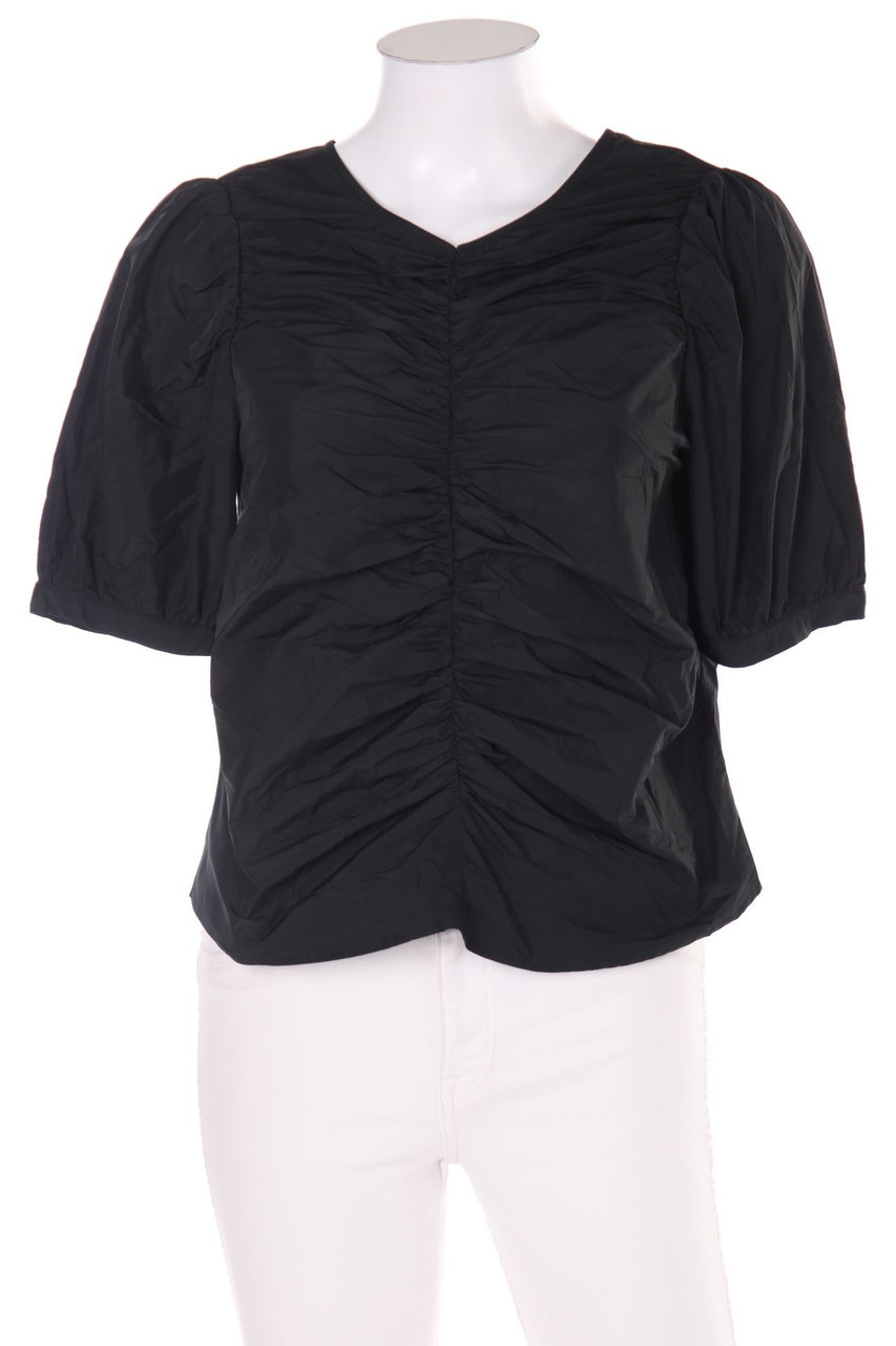 H&M - Kurzarm-Bluse mit Raffungen - D 38