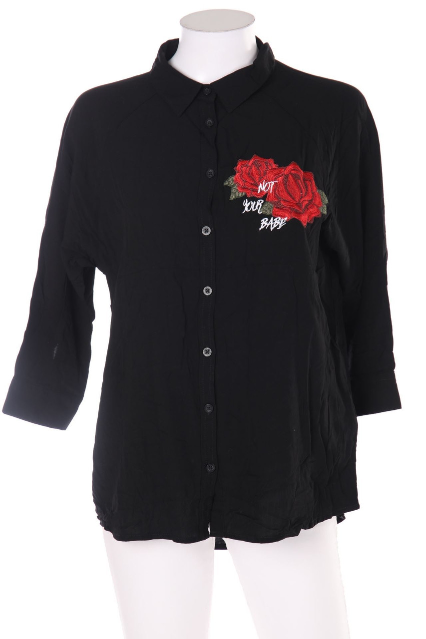 FB SISTER - Oversize-Bluse mit 3/4-Ärmel mit Stickereien - XS