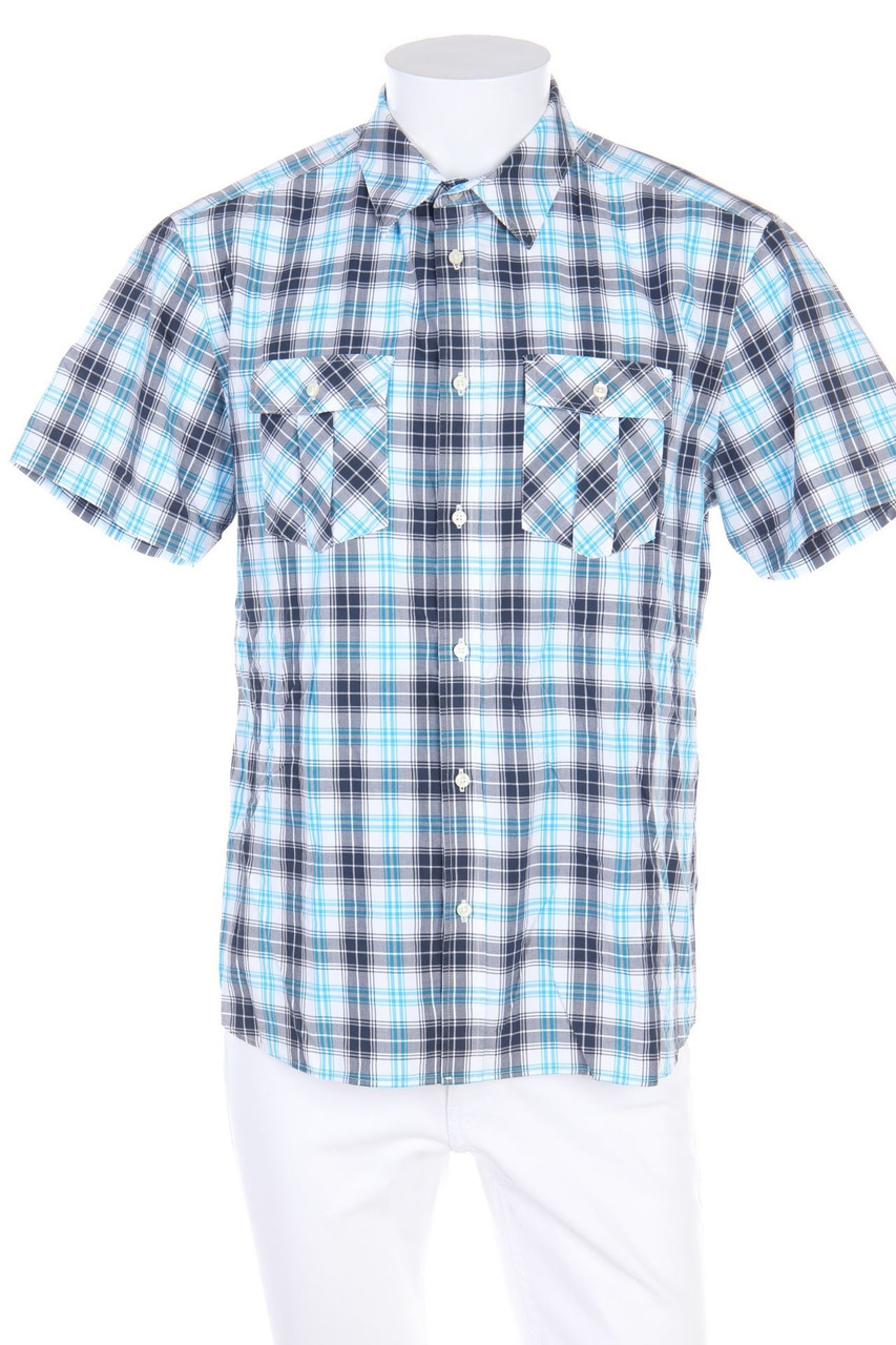 Peak Performance - Kurzarm-Hemd mit Karo-Muster aus Crêpe mit aufgesetzten Taschen - L