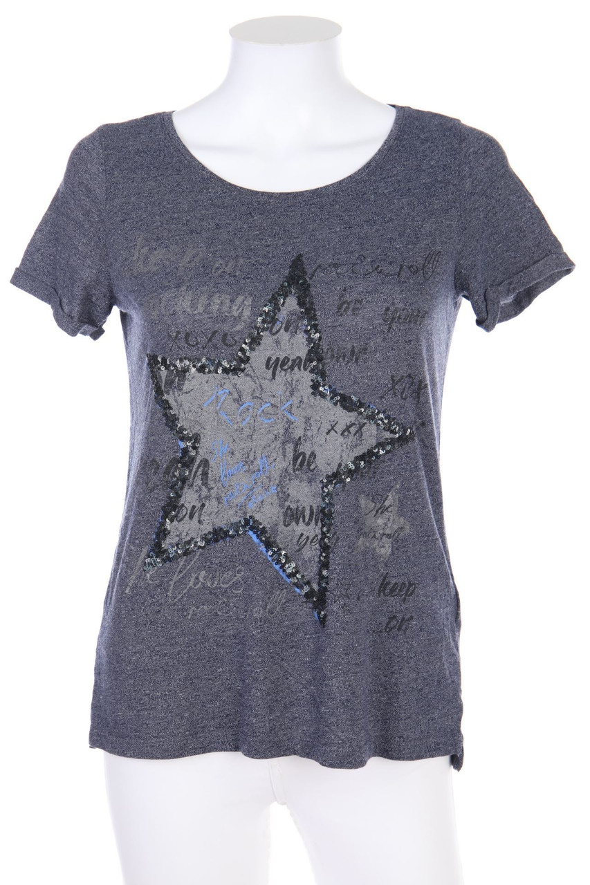 Street One - Kurzarm-Shirt mit Pailletten - D 34