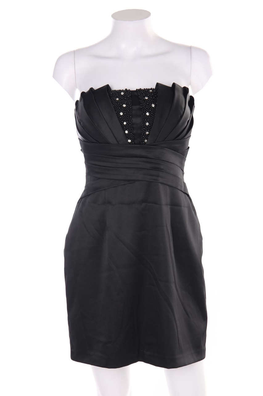 Faust Couture - Bandeau-Kleid mit Schmuckstein-Applikation - M