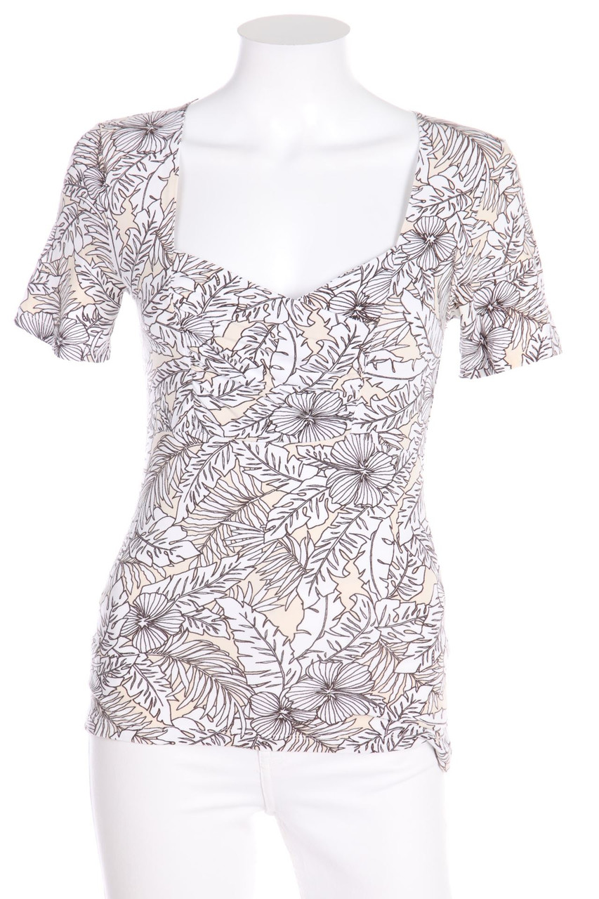 s.Oliver SELECTION - Kurzarm-Shirt mit floralem Muster - D 36