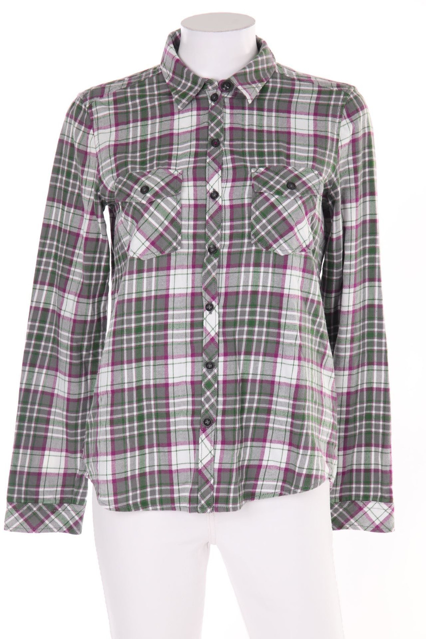 ESPRIT - Karo-Hemd-Bluse mit aufgesetzten Taschen - D 34