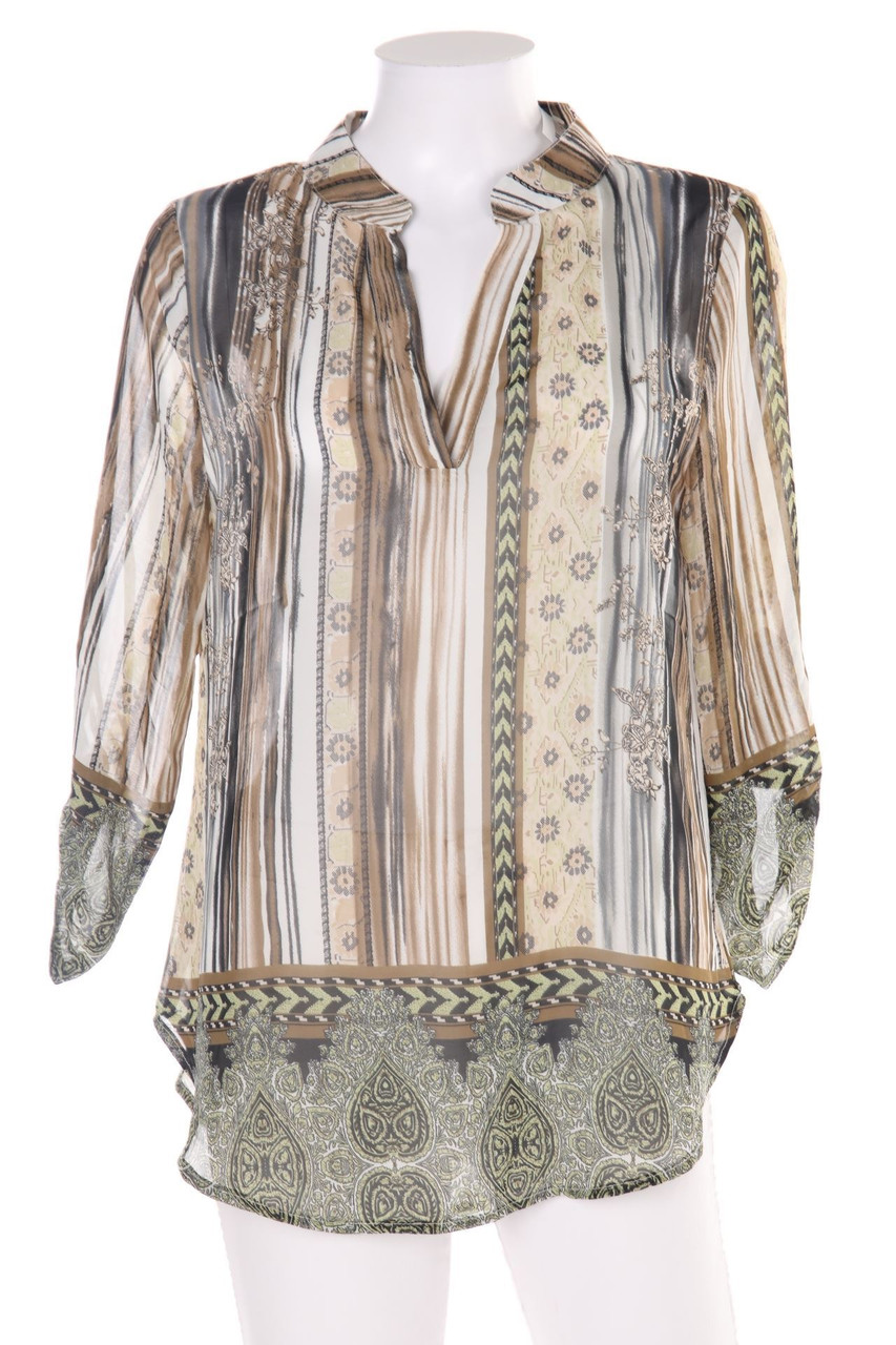 JT WOMAN by colloseum - Print-Tunika-Bluse mit Roll-up-Manschette - L