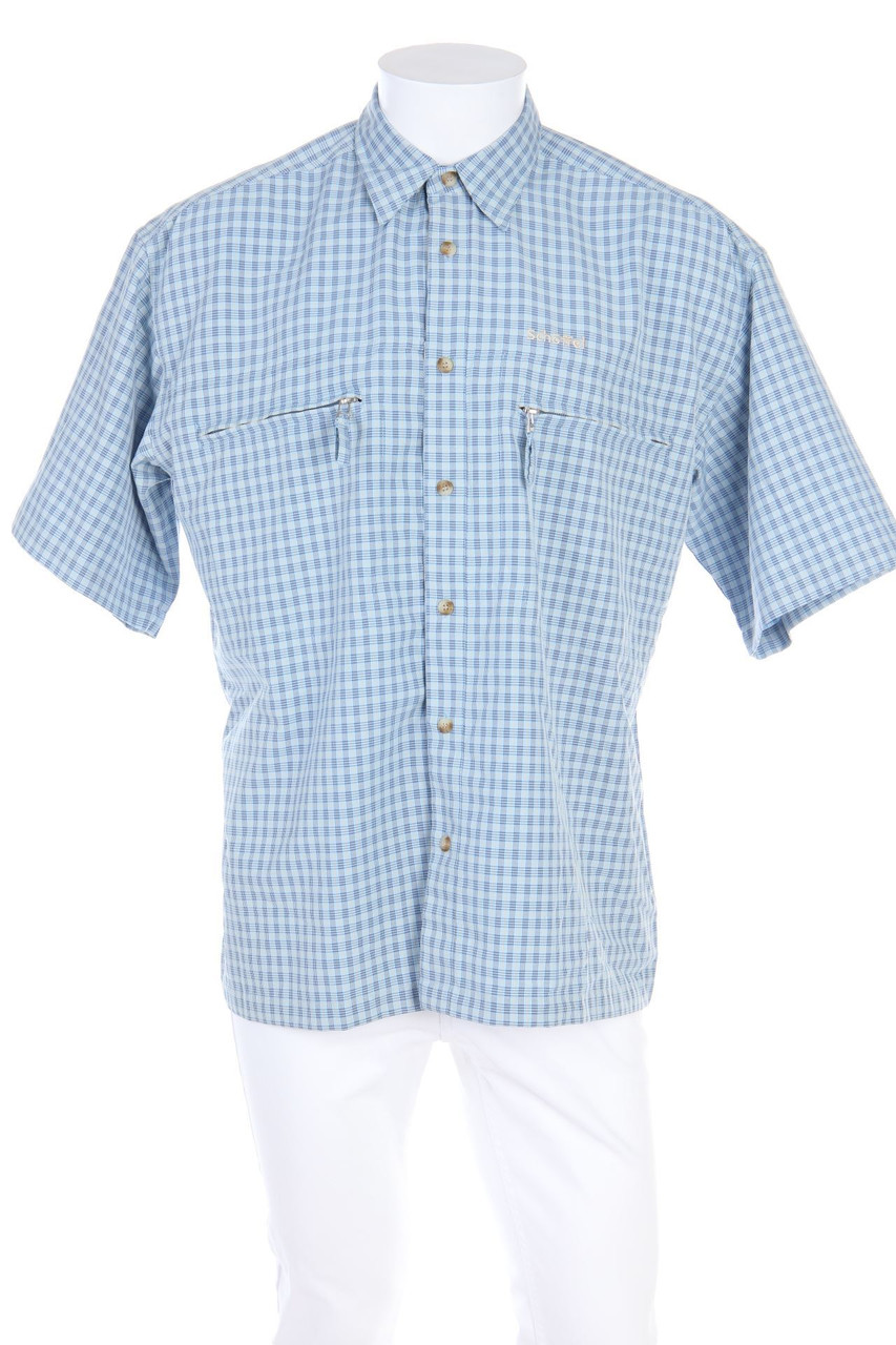 Schöffel - Kurzarm-Hemd mit Karo-Muster mit Logo-Stickerei - M