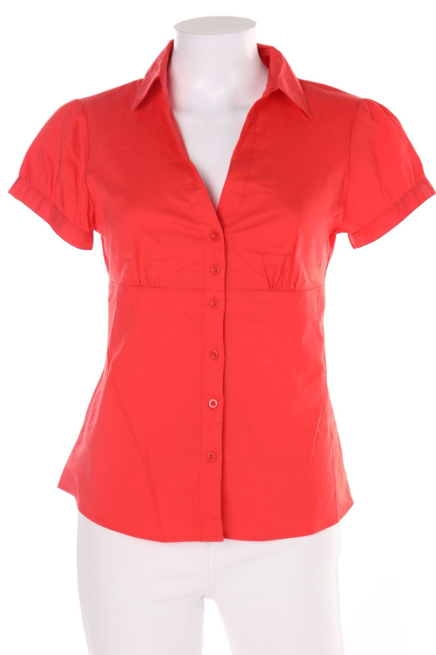 CASA BLANCA - Kurzarm-Bluse mit Stretch - D 36