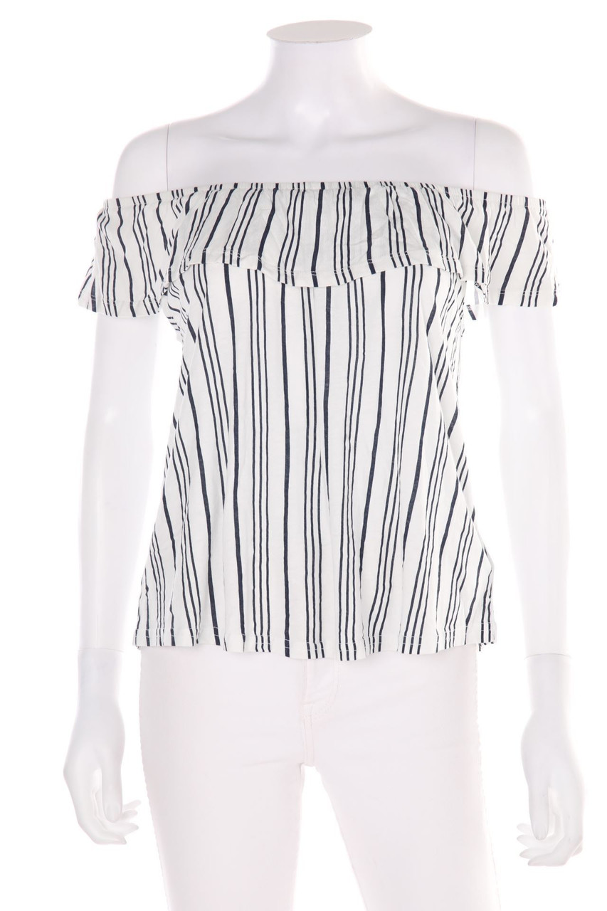 JEAN PASCALE - Carmen-Shirt mit Volants - S