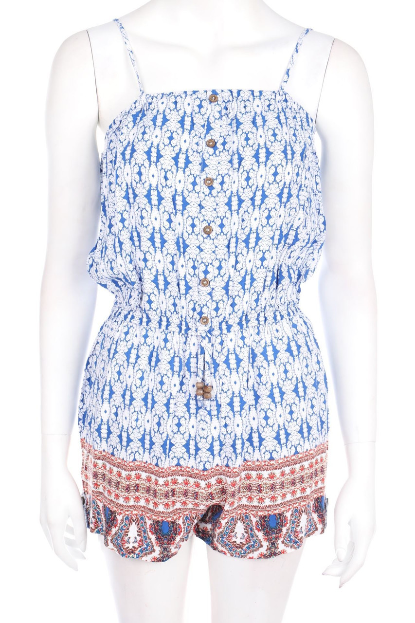 Chicorée - Playsuit aus Viskose mit Ethno-Print - M