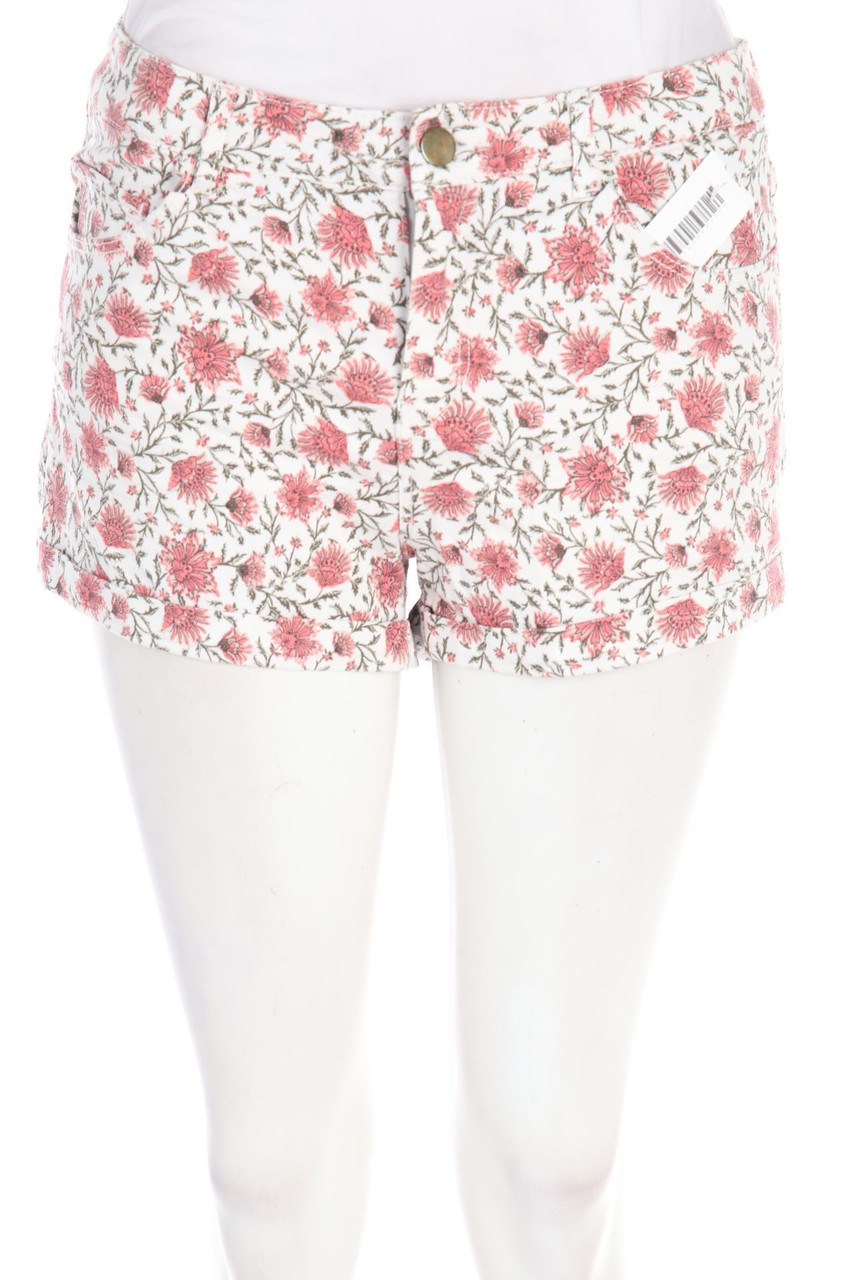 H&M - Jeans-Shorts aus Baumwoll-Mix mit floralem Muster - D 38