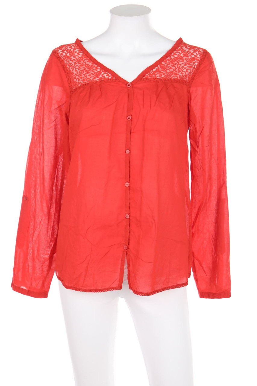 G!na - Bluse mit Spitzen-Einsatz - D 38