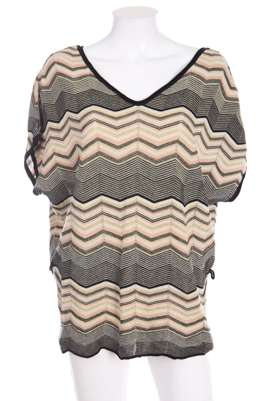 MORGAN - Kurzarm-Strick-Pullover mit Metallic-Effekt - M