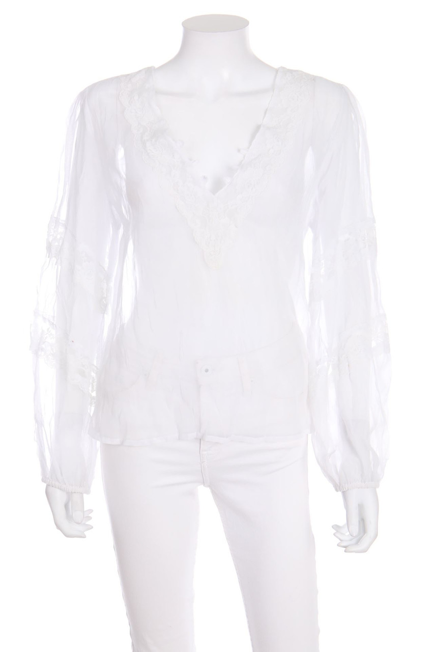 B-street - Bluse mit Spitzen-Einsatz - M