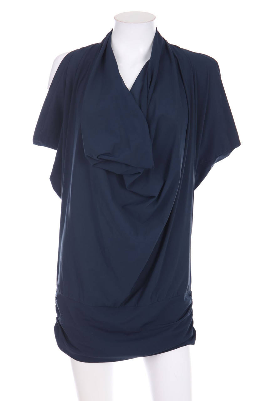 SFIZIO - Party-Kleid mit Wasserfall-Ausschnitt mit Batwing-Ärmeln - S