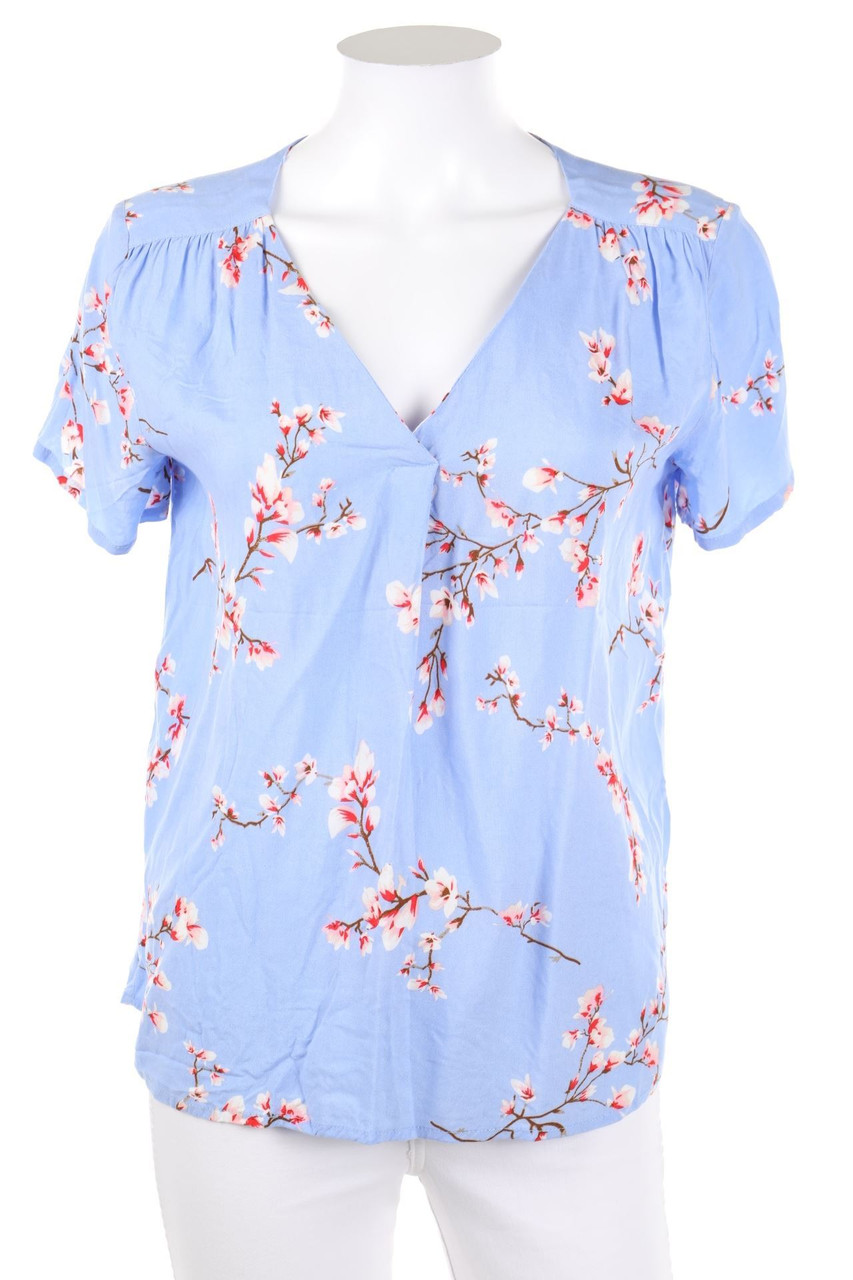 b.young - Kurzarm-Bluse mit floralem Muster - D 36