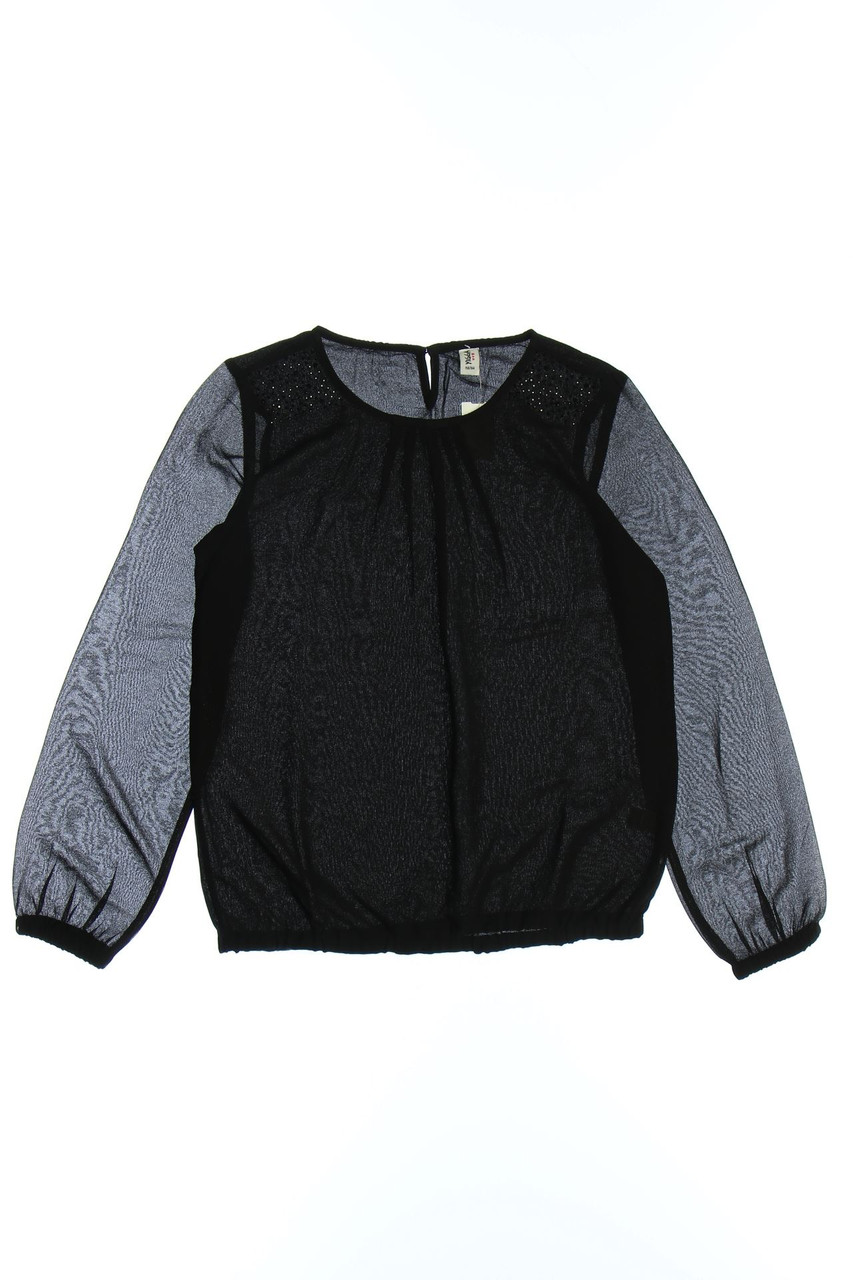 YIGGA - Chiffon-Bluse mit Strass-Steinen - 158