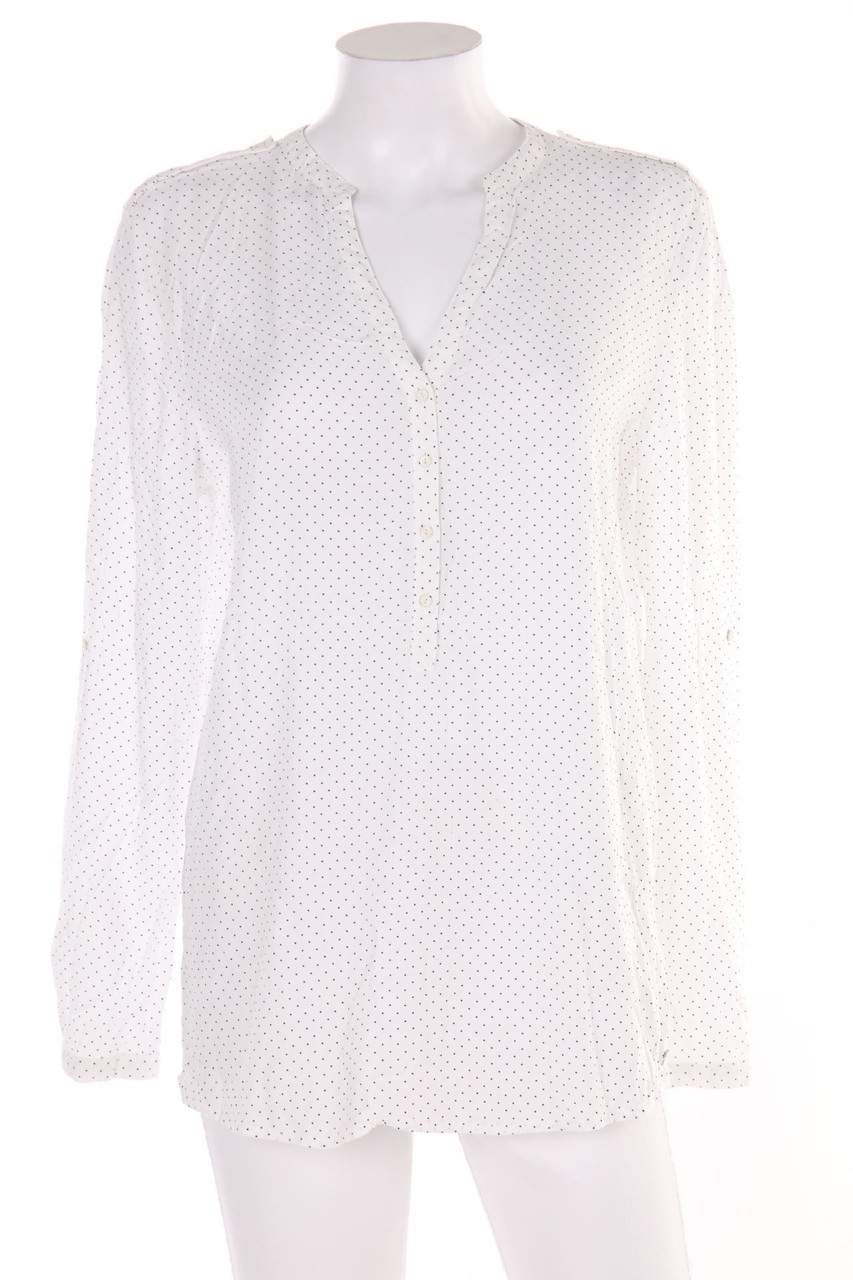 ESPRIT - Bluse mit Polka Dots mit Krempel-Ärmeln - D 40