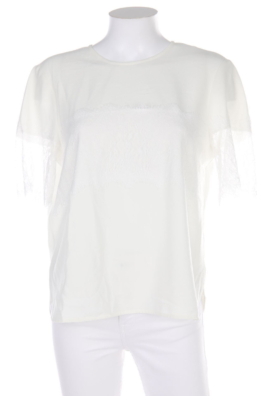 ZARA WOMAN - Bluse mit Spitzen-Einsatz - L