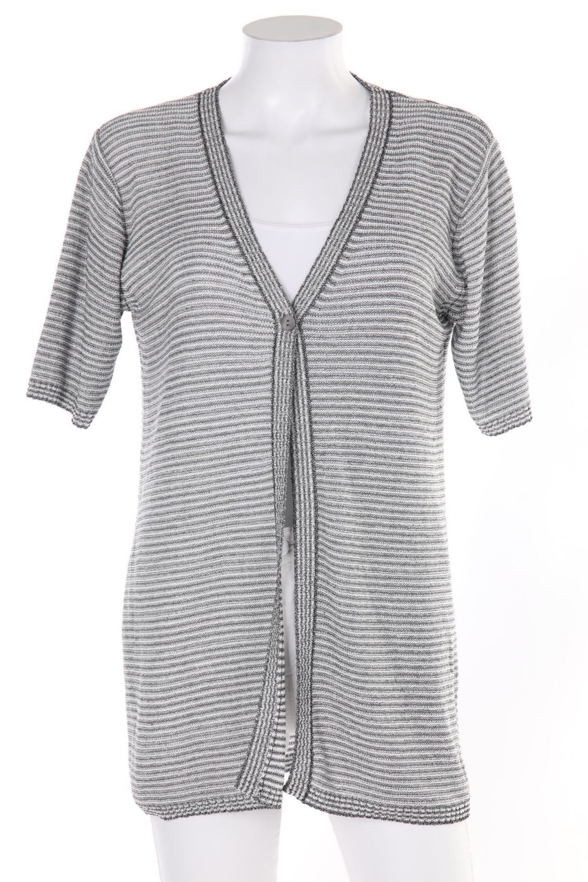 Ohne Label - Kurzarm-Cardigan mit Streifen - D 40