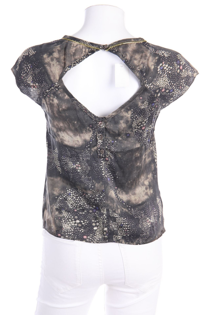 KOOKAI - Kurzarm-Bluse mit Rückenausschnitt - D 36