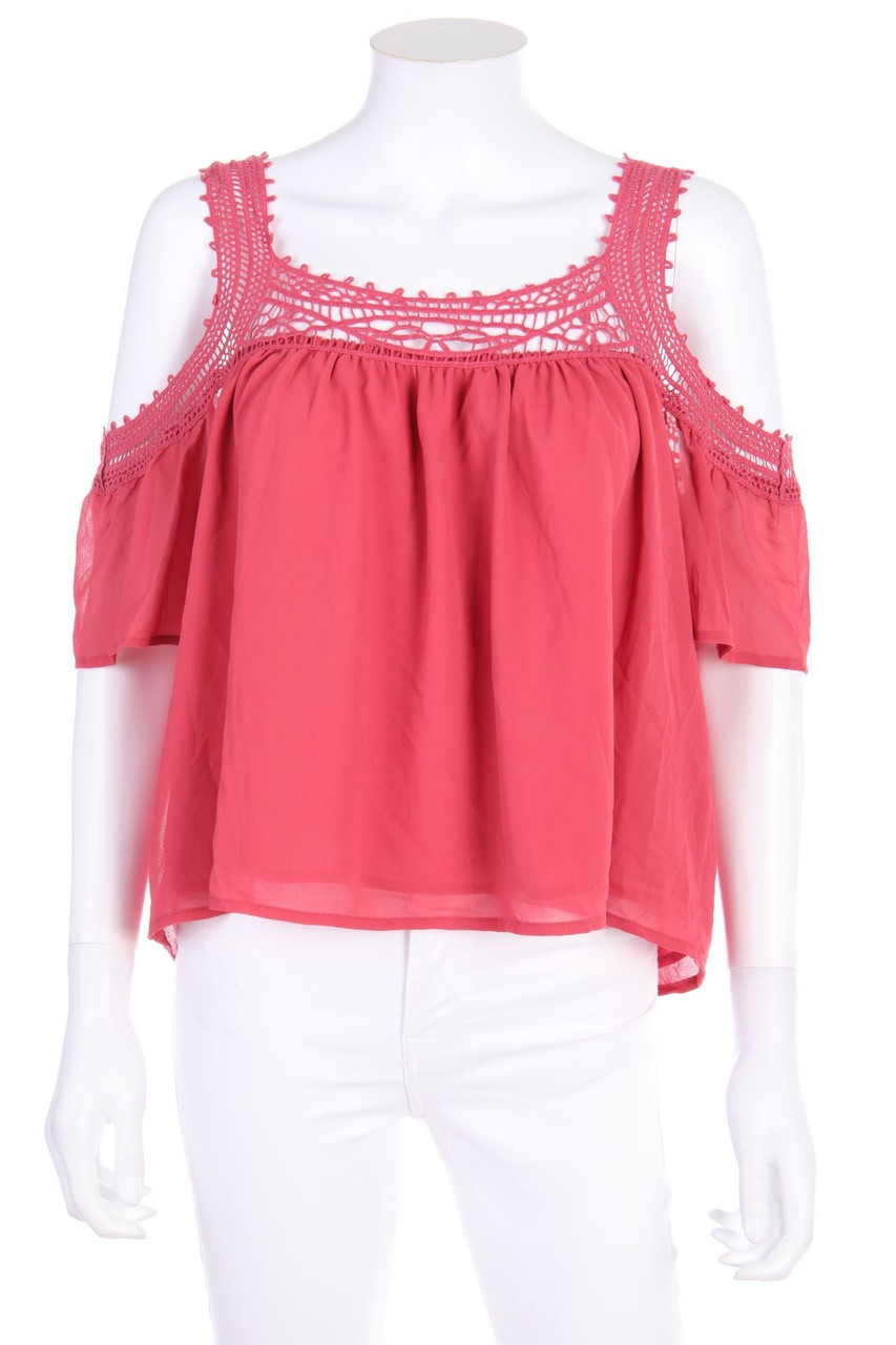 FB SISTER - Cold-Shoulder-Bluse mit Häkelspitze - XS