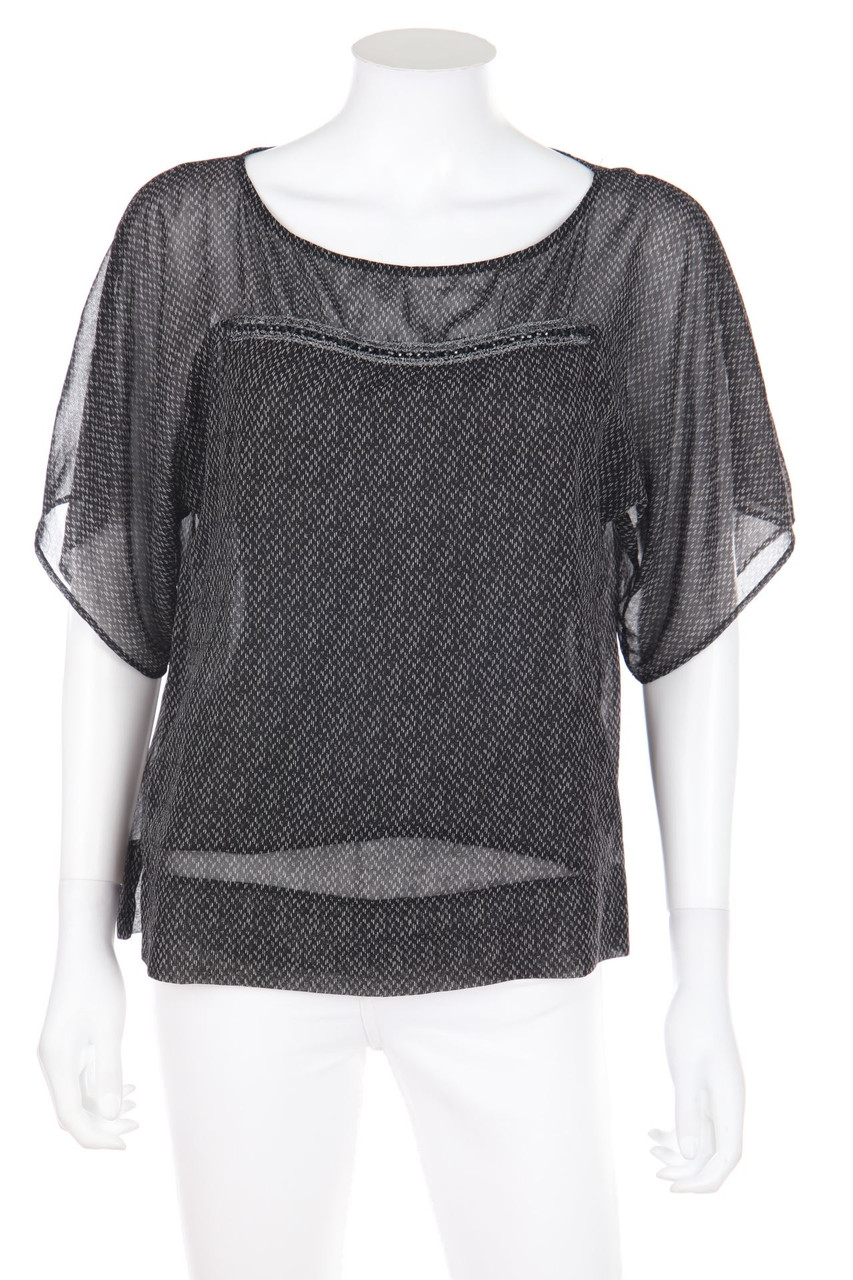 promod - Chiffon-Bluse mit Batwing-Ärmeln - D 34