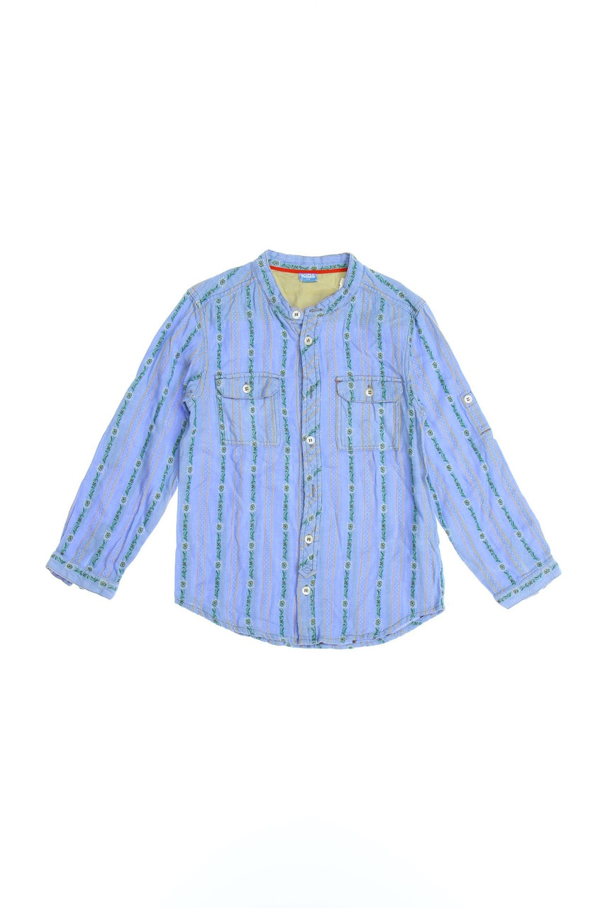 Kids - Bluse mit Krempel-Ärmeln - 128