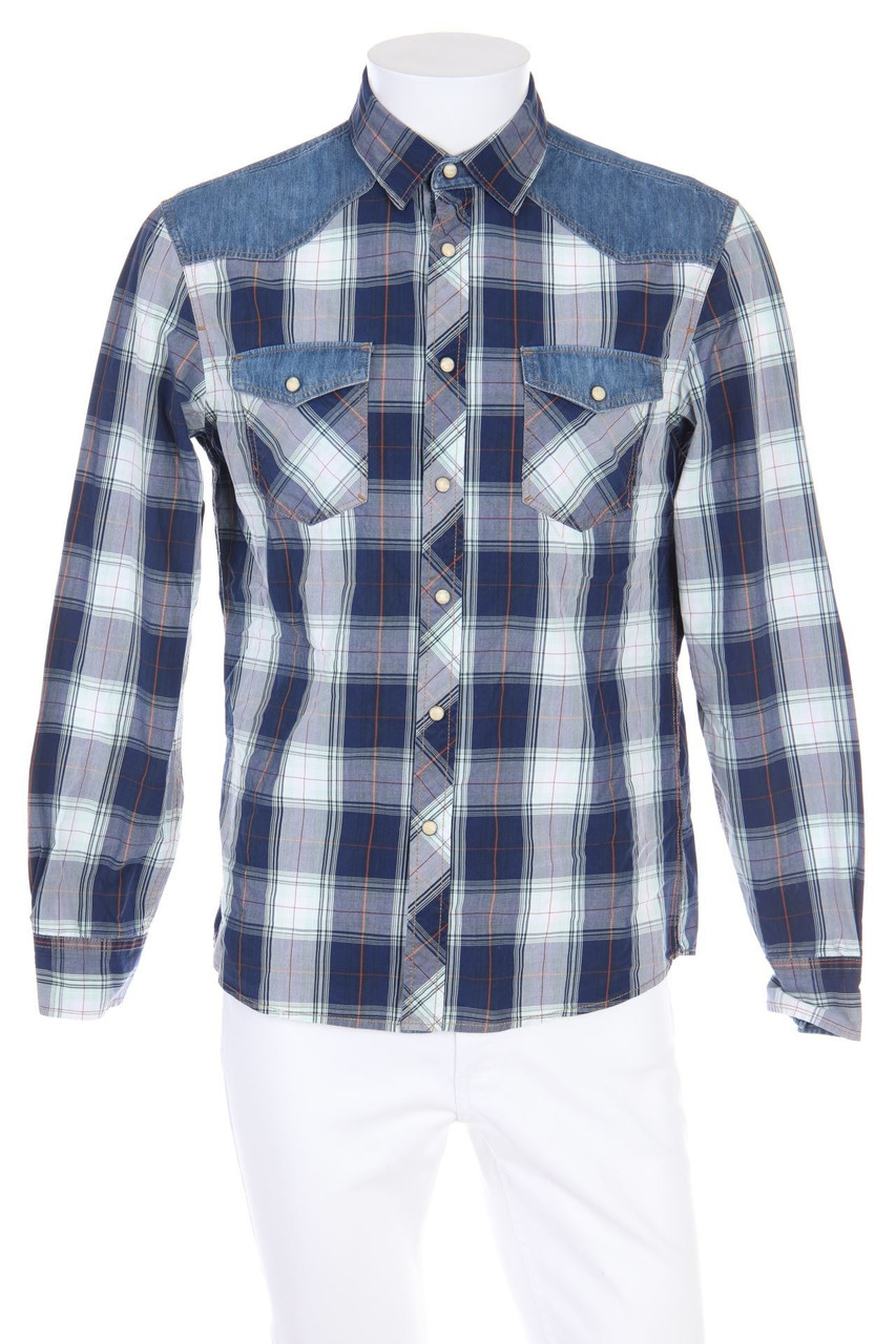 celio - kariertes Hemd mit aufgesetzten Taschen - M