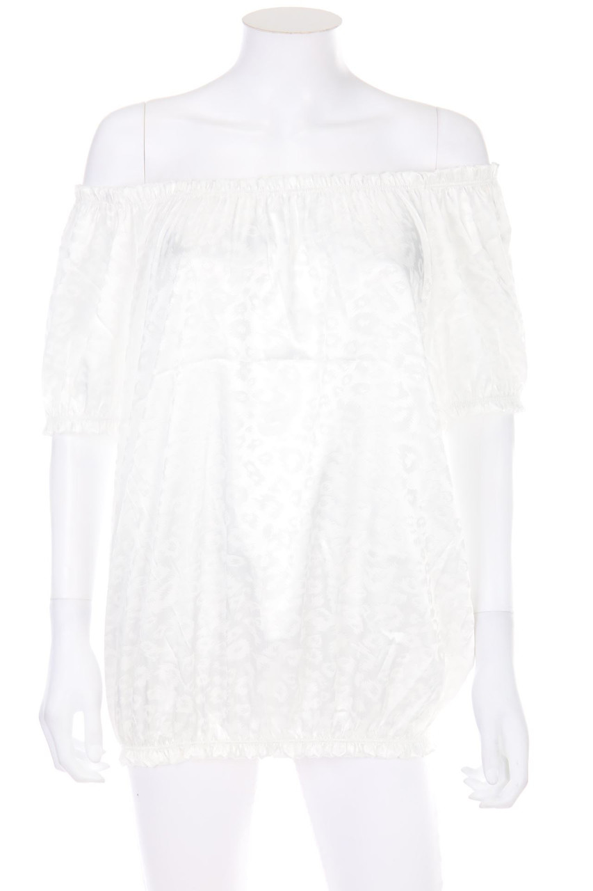 NEW COLLECTION - Carmen-Bluse mit Animal-Print - L