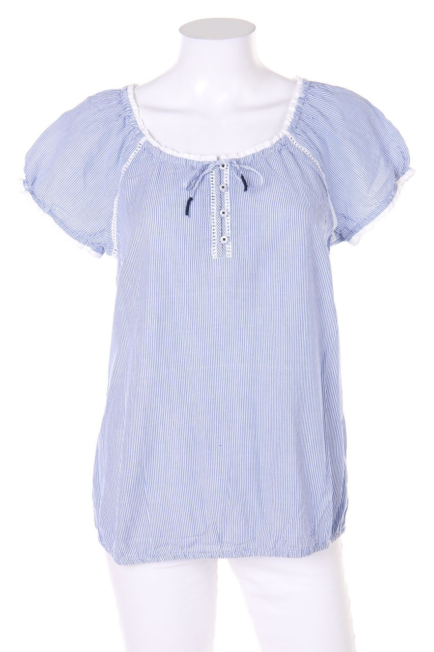 s.Oliver - Carmen-Bluse mit Streifen mit Spitze - D 36