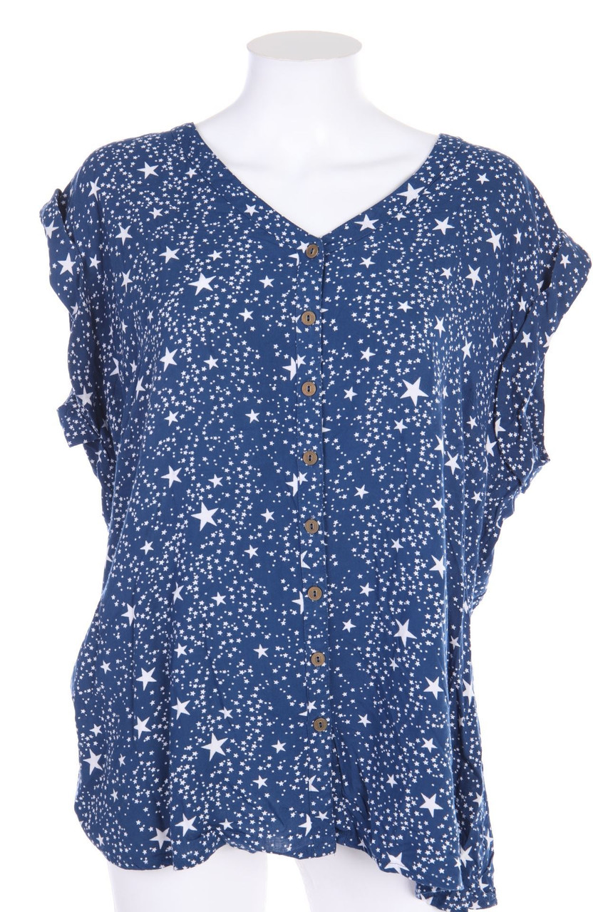 AjC - Kurzarm-Bluse mit überschnittener Schulter - L