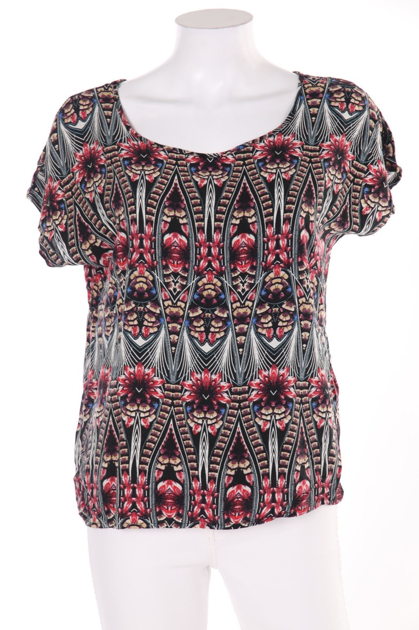 VERO MODA - Kurzarm-Bluse mit floralem Muster - M