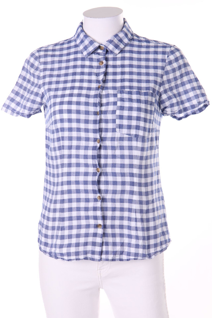 H&M LOGG - Kurzarm-Bluse mit Karo-Muster - D 36