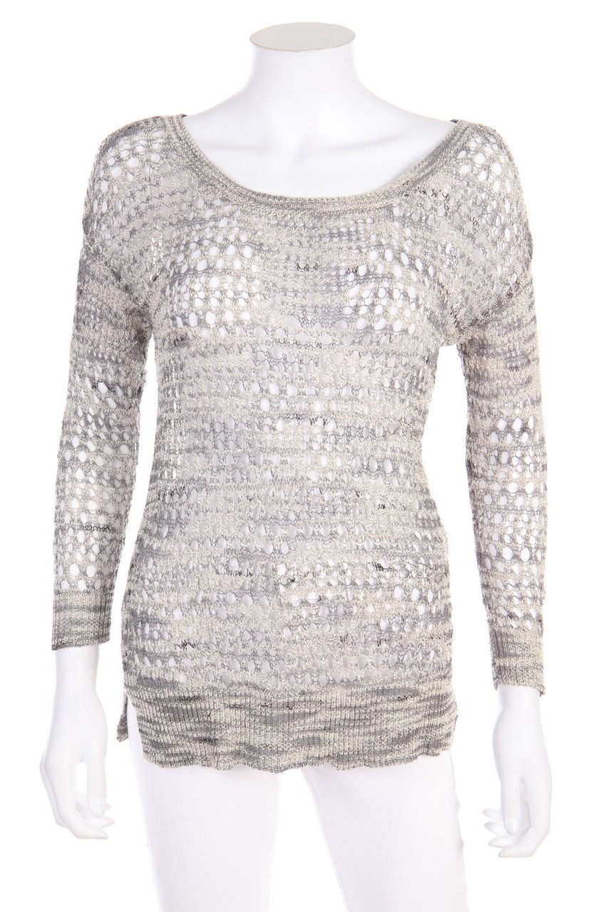 MANGO SUIT - Strick-Pullover aus Lochstrick mit 7/8-Ärmel - S